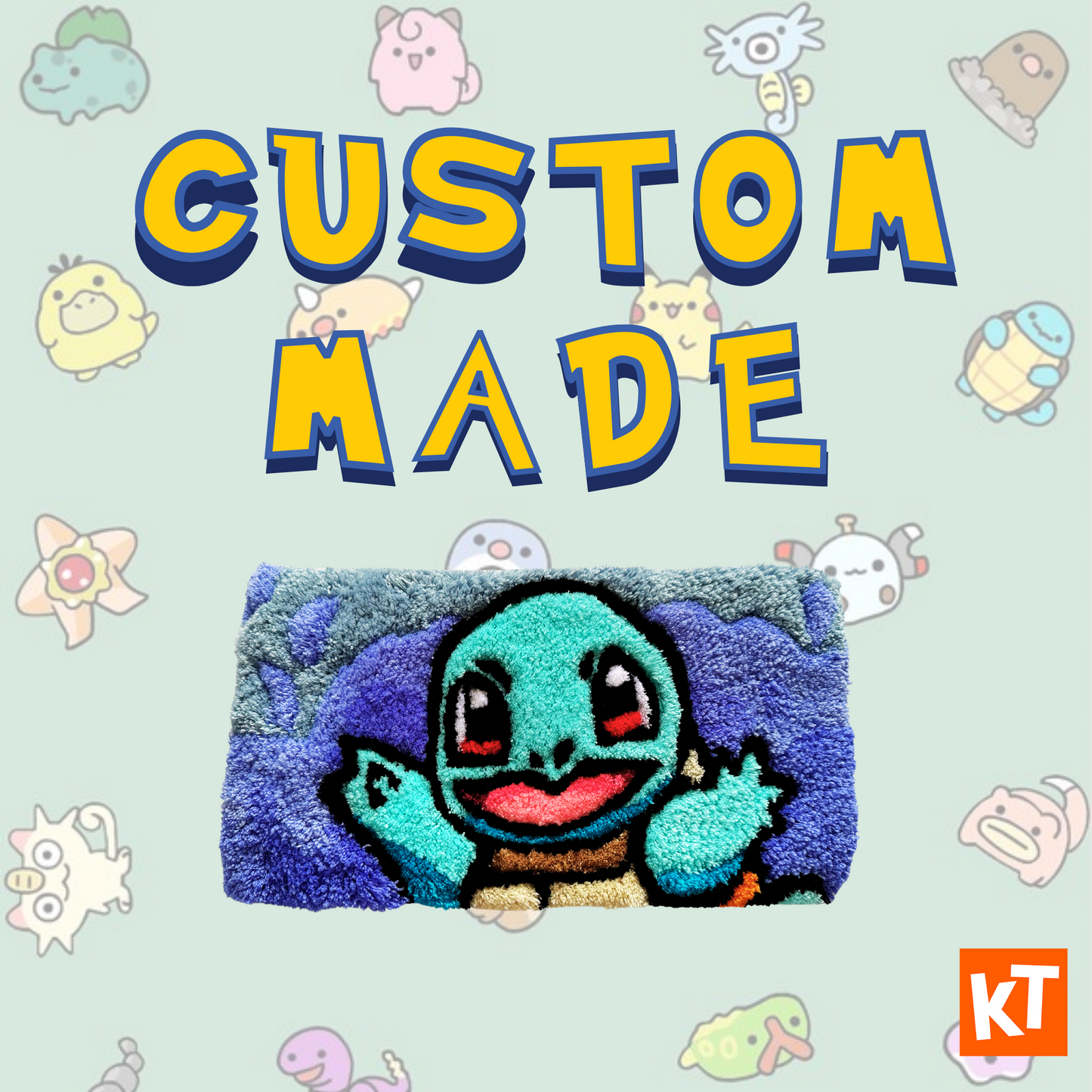 Custom Pokémon Keyboard Rug - Personalized Hand-Tufted Wrist Rest