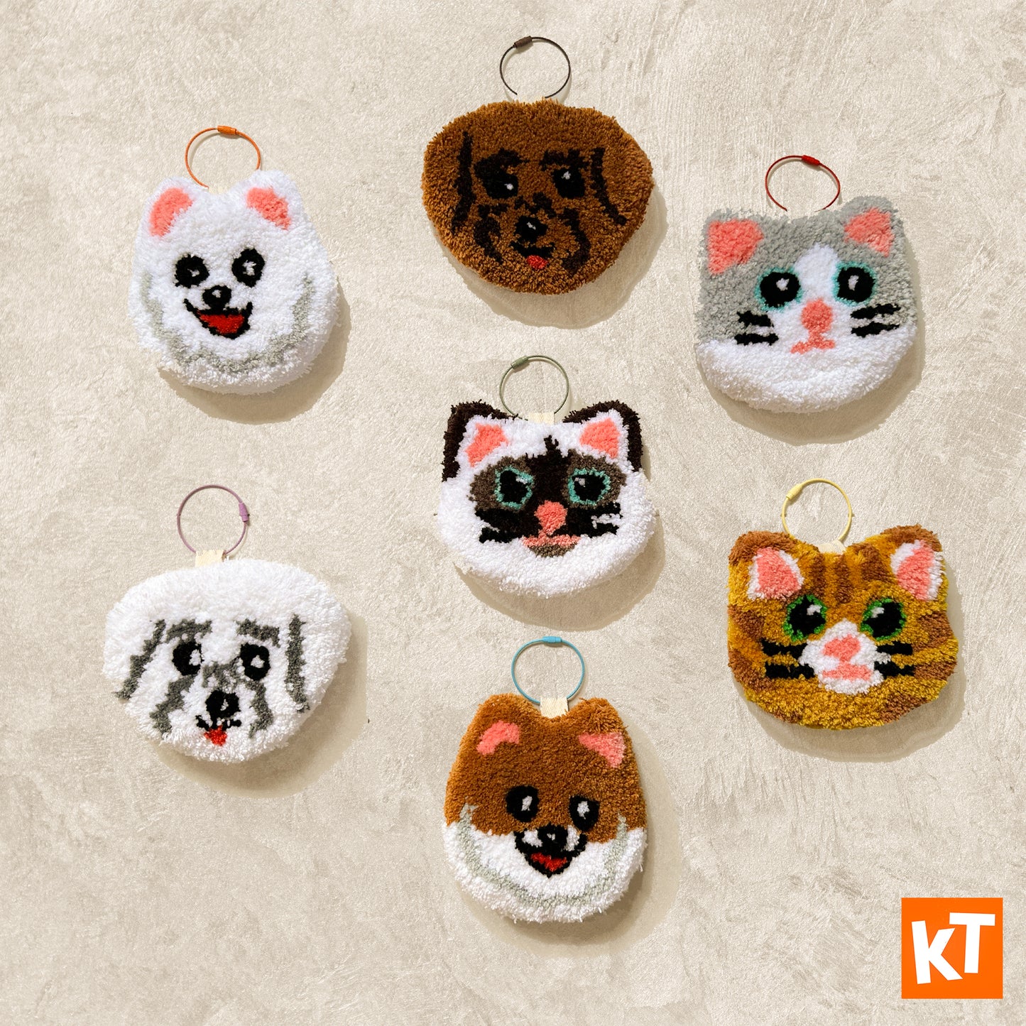 Paw Pals Tufted Keychain Charms